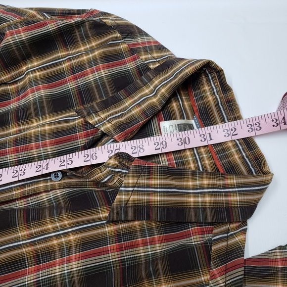 The North Face Men's Brown Red Plaid Button Down Shirt Size Large Casual - Picture 9 of 13